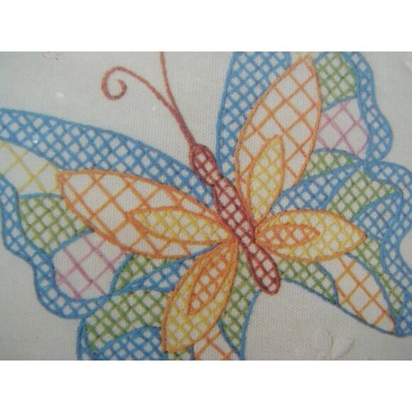 Golden Bee Quik-Cross Stamped Cross Stitch Butterflies Pillow Cover 20176 kit - Picture 4 of 7